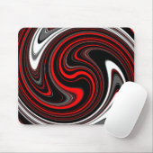 Black White Red Paint Swirl Muismat (Met muis)