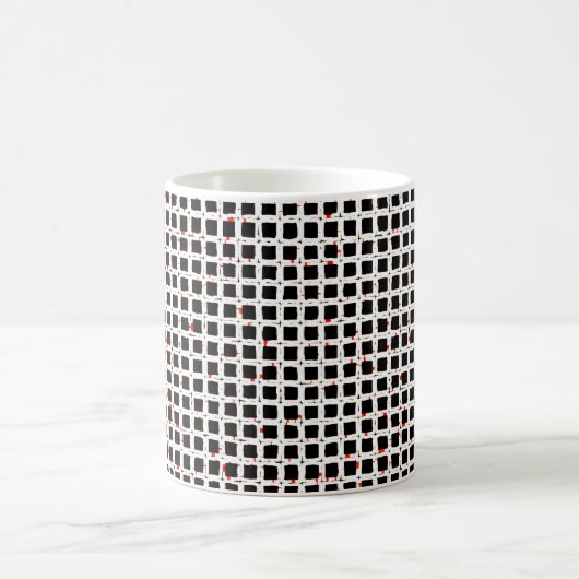 Black White Red Pattern Chic Koffiemok (Center)