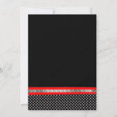 Black White Red Polka Dot Afstuderen Invitation Kaart (Achterkant)