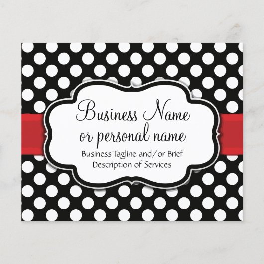 Black White Red Polka Dot Retro Cute Consultant Flyer (Voorkant)
