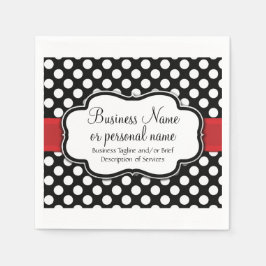 Black White Red Polka Dot Retro Cute Consultant Servet