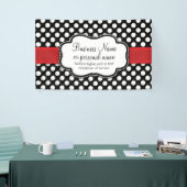 Black White Red Polka Dot Retro Cute Consultant Spandoek (Beurs)