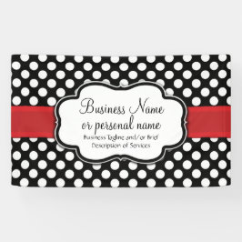 Black White Red Polka Dot Retro Cute Consultant Spandoek