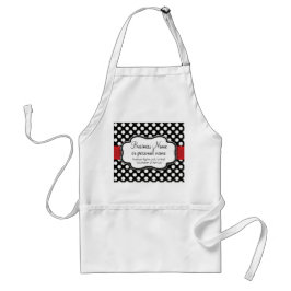 Black White Red Polka Dot Retro Cute Consultant Standaard Schort