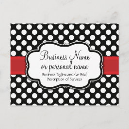 Black White Red Polka Dot Retro Cute Consultant Uitnodiging Briefkaart