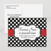 Black White Red Polka Dot Retro Cute Consultant Uitnodiging Briefkaart (Voorkant / Achterkant)