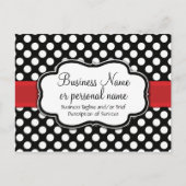 Black White Red Polka Dot Retro Cute Consultant Uitnodiging Briefkaart (Voorkant)