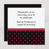 Black White Red Polka Dots Party nodigt uit Kaart (Voorkant / Achterkant)