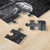 Black White Red Poppies Flower Art Sjabloon Floral Legpuzzel (Zijkant)