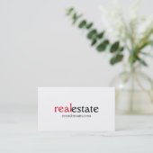 Black White Red Real Estate Agent Visitekaartje (Staand voorkant)