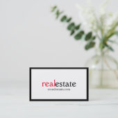 Black White Red Real Estate Agent Visitekaartje (Staand voorkant)