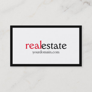 Black White Red Real Estate Agent Visitekaartje
