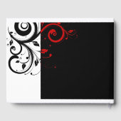 Black White Red Reverse Swirl Weddenschap Gastenboek (Achterkant)