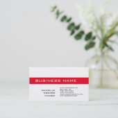 Black & White Red Stripe Charming Manager Visitekaartje (Staand voorkant)