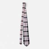 Black White Red Tartan Patroon Stropdas (Achterkant)