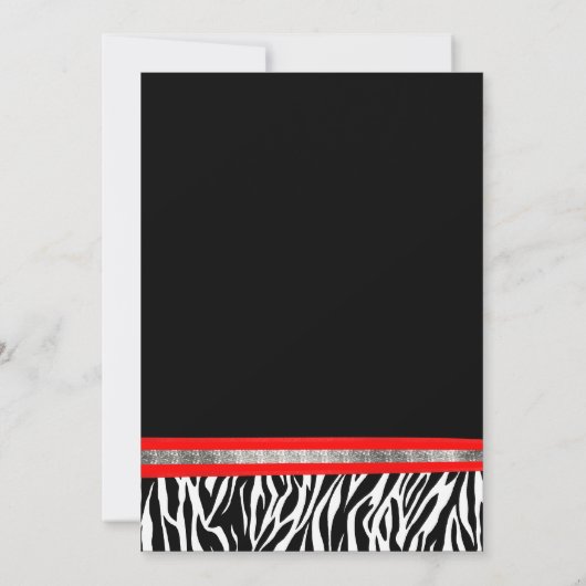 Black White Red Zebra 2014 Afstuderen Uitnodiging (Achterkant)