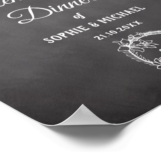 Black White Rehearsal Dinner String Lights Poster (Hoek)