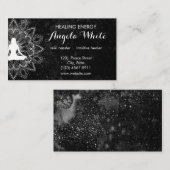 Black White Reiki Master Healer Yoga Instructor Visitekaartje (Voorkant / Achterkant)
