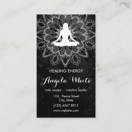 Black White Reiki Master Healer Yoga Instructor Visitekaartje