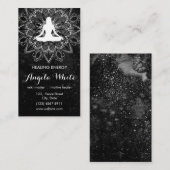 Black White Reiki Master Healer Yoga Instructor Visitekaartje (Voorkant / Achterkant)
