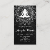 Black White Reiki Master Healer Yoga Instructor Visitekaartje (Voorkant)