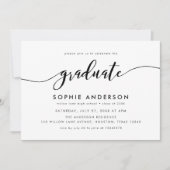 Black White Relax Script Afstuderen Graduparty Kaart (Voorkant)