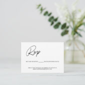 Black white reserved seat Photo wedding website Informatiekaartje (Staand voorkant)