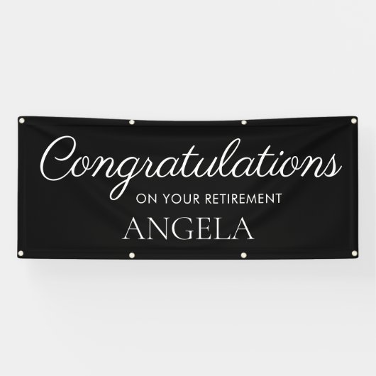 Black White Retirement Congratulations Spandoek (Horizontaal)