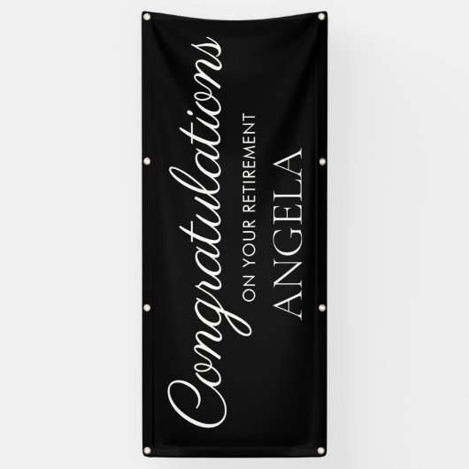 Black White Retirement Congratulations Spandoek (Verticaal)