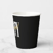 Black, White Retirement Party, Custom Paper Cup Papieren Bekers (Links)
