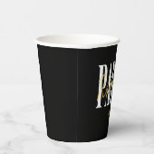 Black, White Retirement Party, Custom Paper Cup Papieren Bekers (Rechts)