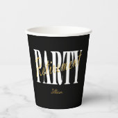 Black, White Retirement Party, Custom Paper Cup Papieren Bekers (Voorkant)