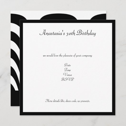Black & White Retro Arches Verjaardagsfeest Kaart (Voorkant / Achterkant)