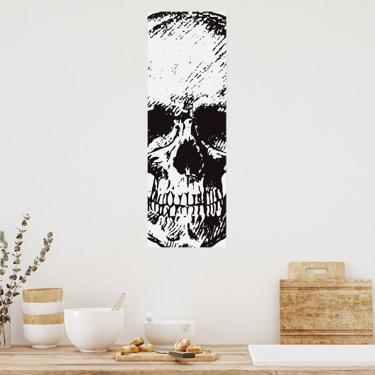 Black White Retro  Comic Style Fantasy Art Poster (Keuken)