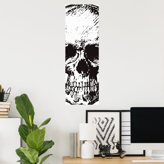 Black White Retro  Comic Style Fantasy Art Poster (Thuiskantoor)