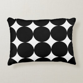 Black White Retro Geometric Cirtern Pattern Accent Kussen