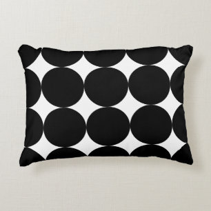 Black White Retro Geometric Cirtern Pattern Accent Kussen