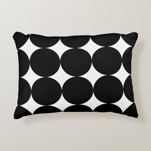 Black White Retro Geometric Cirtern Pattern Accent Kussen (Voorkant)