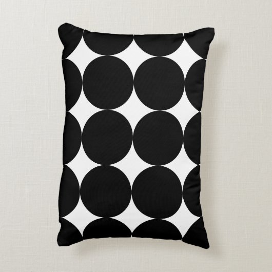 Black White Retro Geometric Cirtern Pattern Accent Kussen (Achterkant (Verticaal))