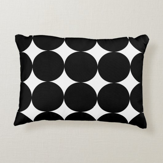Black White Retro Geometric Cirtern Pattern Accent Kussen (Achterkant)