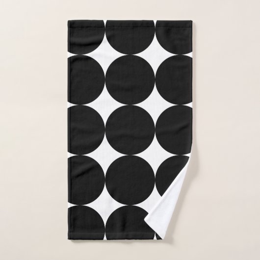Black White Retro Geometric Cirtern Pattern Bad Handdoek (Handdoek)