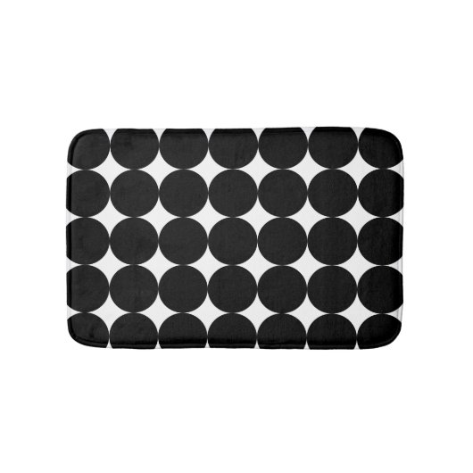 Black White Retro Geometric Cirtern Pattern Badmat (Voorkant)
