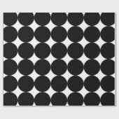 Black White Retro Geometric Cirtern Pattern Cadeaupapier (Vlak)