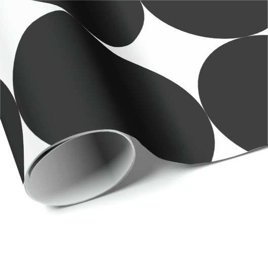Black White Retro Geometric Cirtern Pattern Cadeaupapier (Rol Hoek)