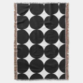 Black White Retro Geometric Cirtern Pattern Deken (Voorkant Verticaal)