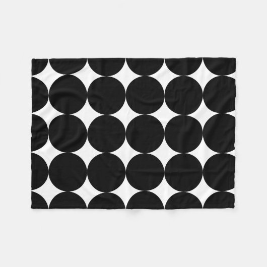 Black White Retro Geometric Cirtern Pattern Fleece Deken (Voorkant (Horizontaal))