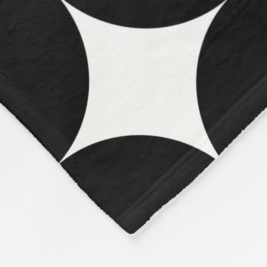 Black White Retro Geometric Cirtern Pattern Fleece Deken (Hoek)
