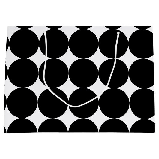 Black White Retro Geometric Cirtern Pattern Groot Cadeauzakje (Voorkant)