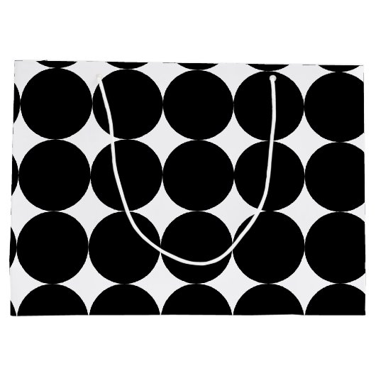 Black White Retro Geometric Cirtern Pattern Groot Cadeauzakje (Achterkant)
