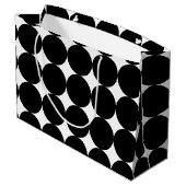 Black White Retro Geometric Cirtern Pattern Groot Cadeauzakje (Achterkant Gekanteld)